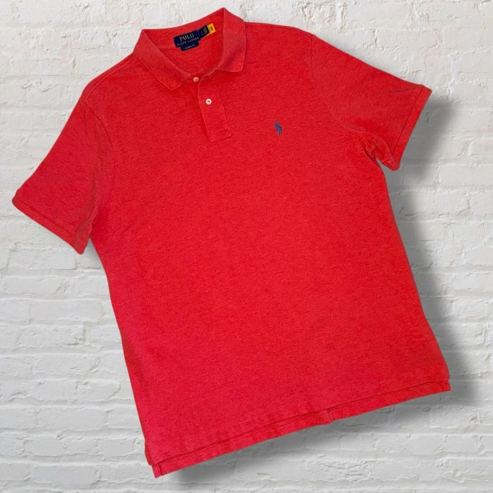 Ralph Lauren Polo Shirt | Classic Fit | Red Heather | Size Large - Picture 4 of 12